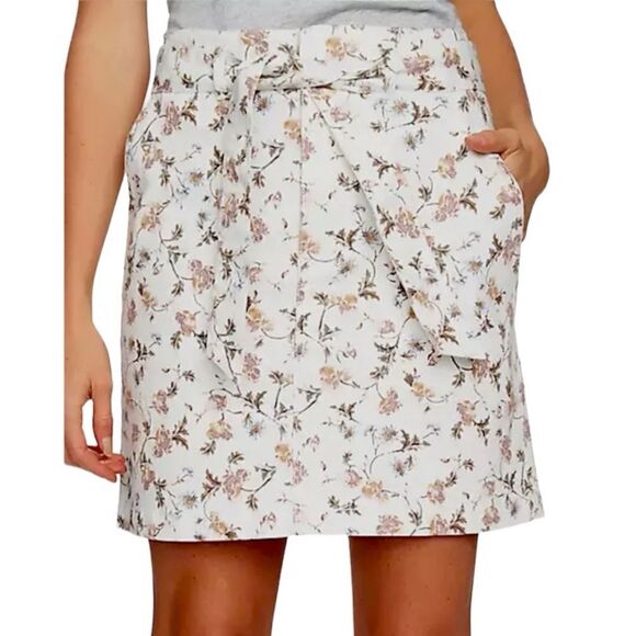 CECE Ditsy Floral-Print Belted Skirt - Picture 2 of 12